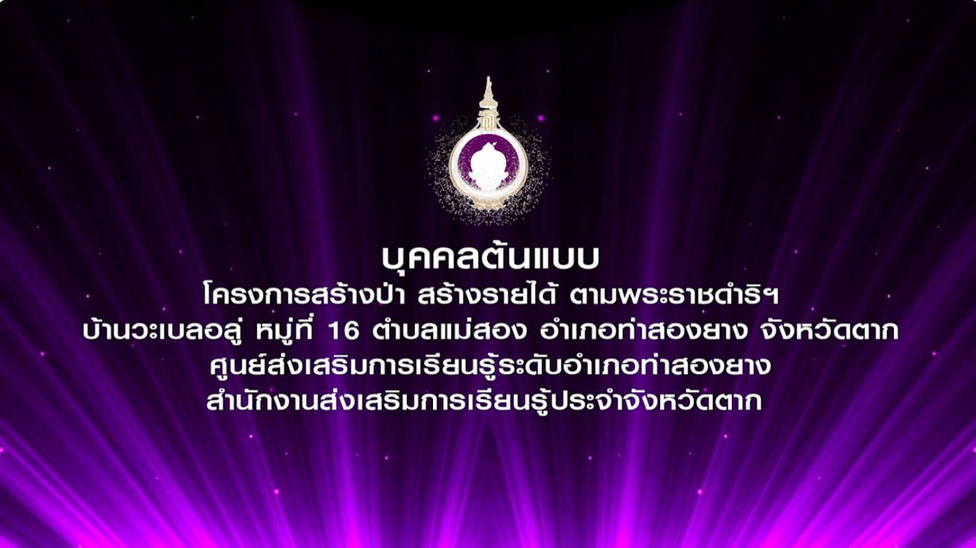 เกษตรกรต้นแบบโครงการสร้างป่าสร้างรายได้ ตามพระราชดำริฯ กลุ่มกาแฟวะเบลอลู่